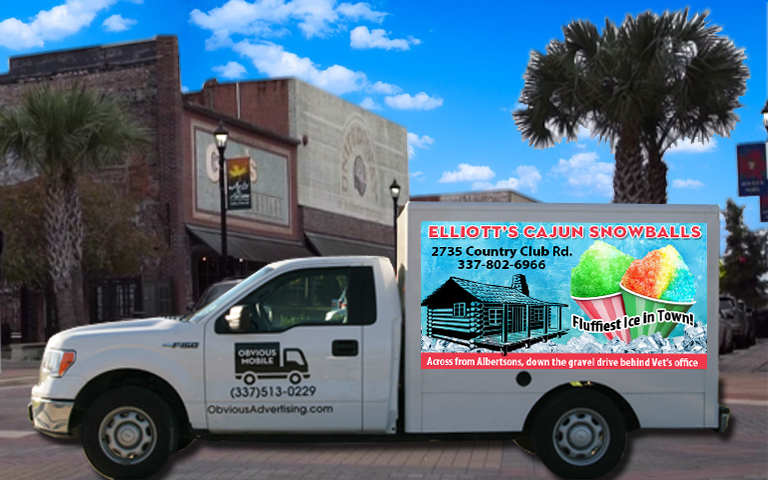 Elliott’s Cajun Snowballs Mobile Digital Billboard
